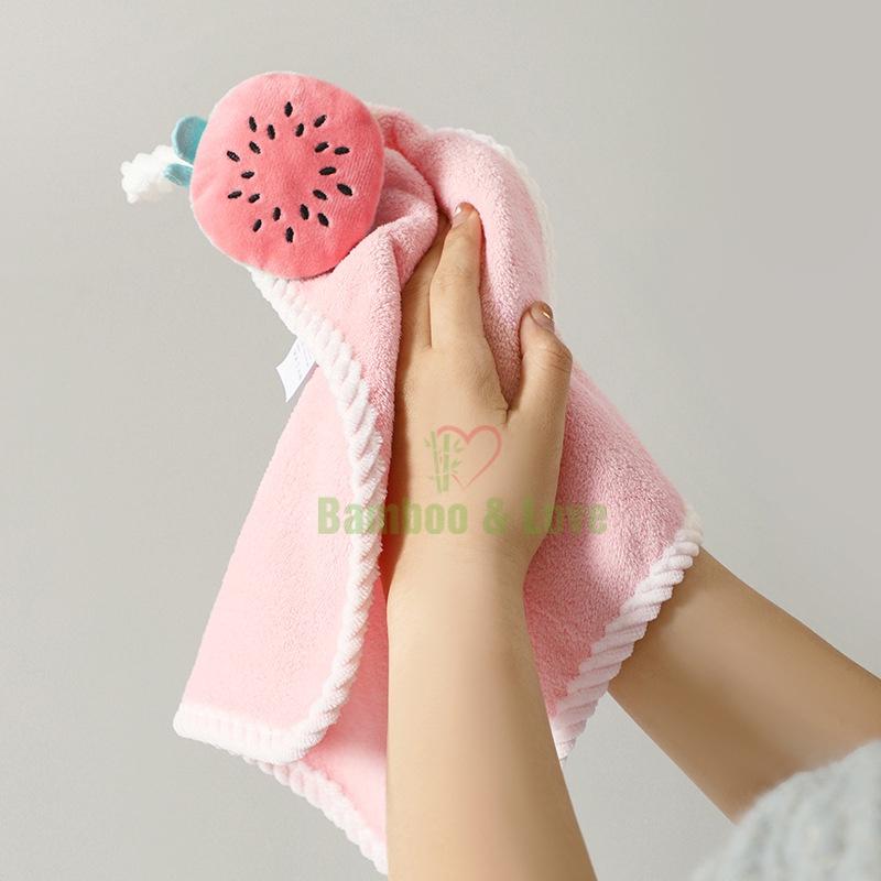 Khăn lau tay nhà bếp, nhà tắm có quai treo hình dễ thương, siêu mềm mại và thấm hút tốt
