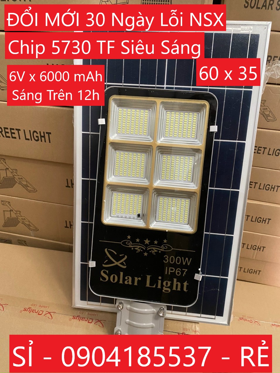 Đèn Đường Năng Lượng Mặt Trời 300W