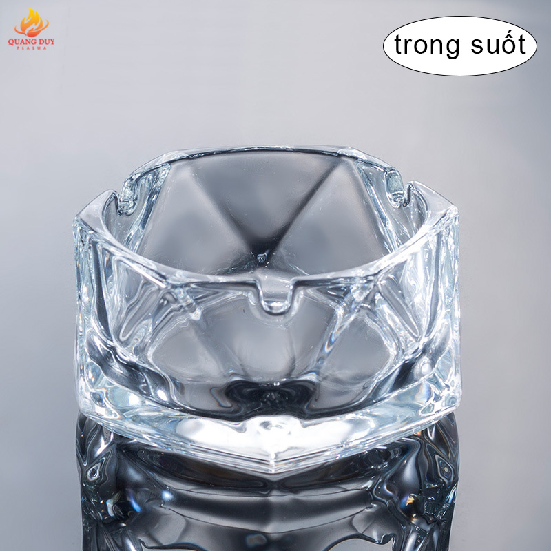 Gạt tàn thủy tinh thiết kế sang trọng hình dạng nét kim cương màu sắc sáng bóng lấp lánh