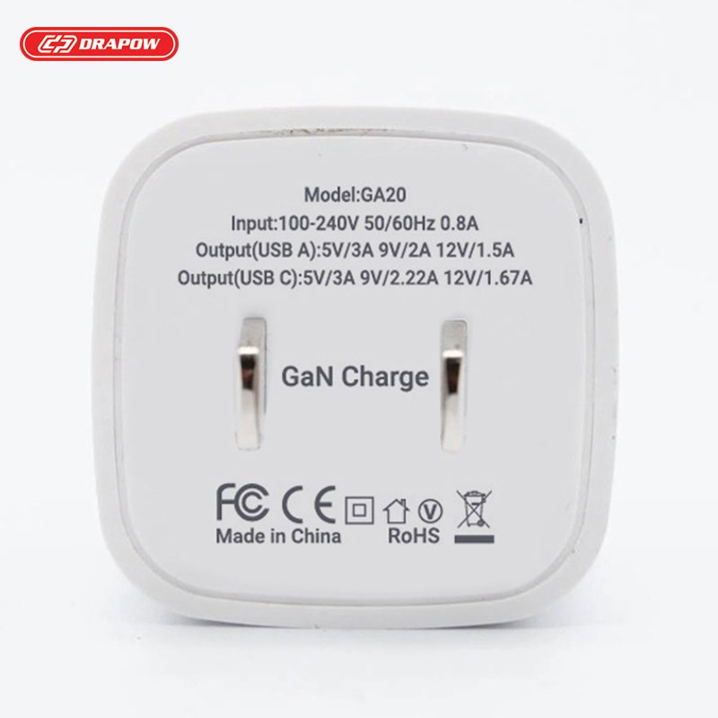 Củ sạc nhanh IP13 GA20 38W DRAPOW Adapter-USB C + PD 20W QC 3.0 18w cho IP 12 11 x max 8 plus