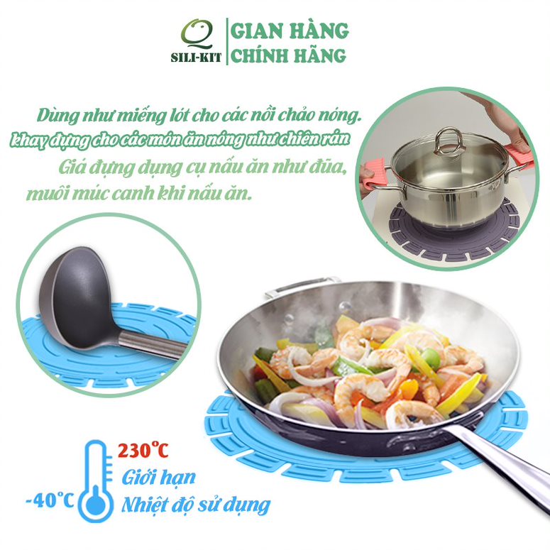 Bộ tấm lót nồi chảo đa năng bằng silicon, lót chống xước mặt kính bếp từ