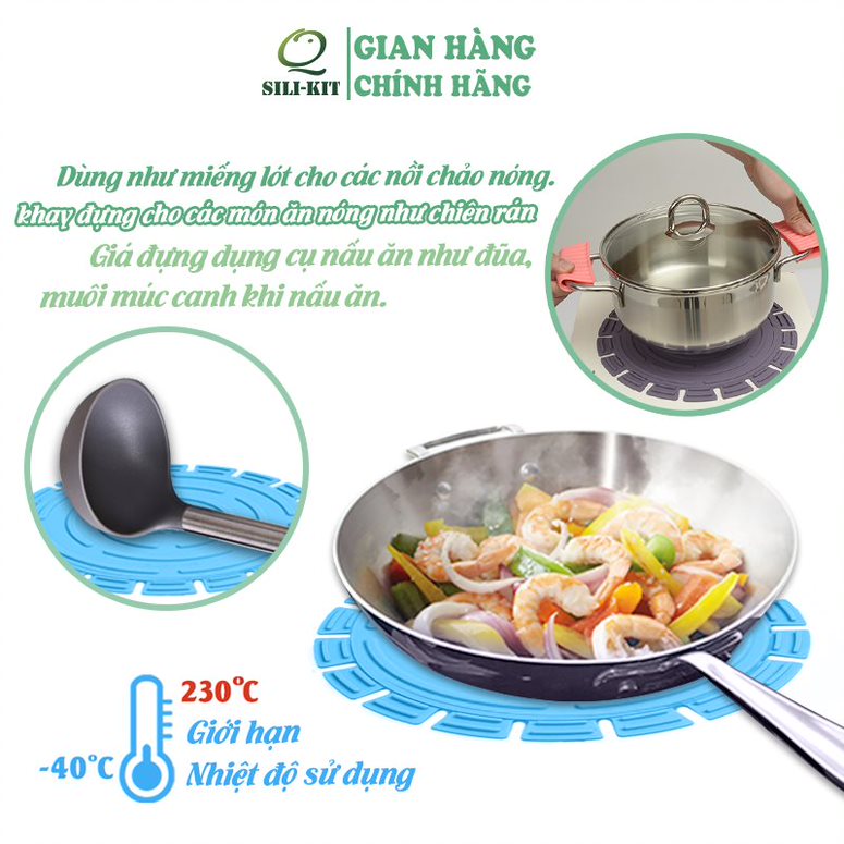 Bộ tấm lót nồi chảo đa năng bằng silicone