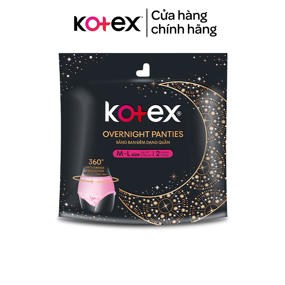 (Thùng 16 gói) Kotex đêm dạng quần cõ M/L  2 quần