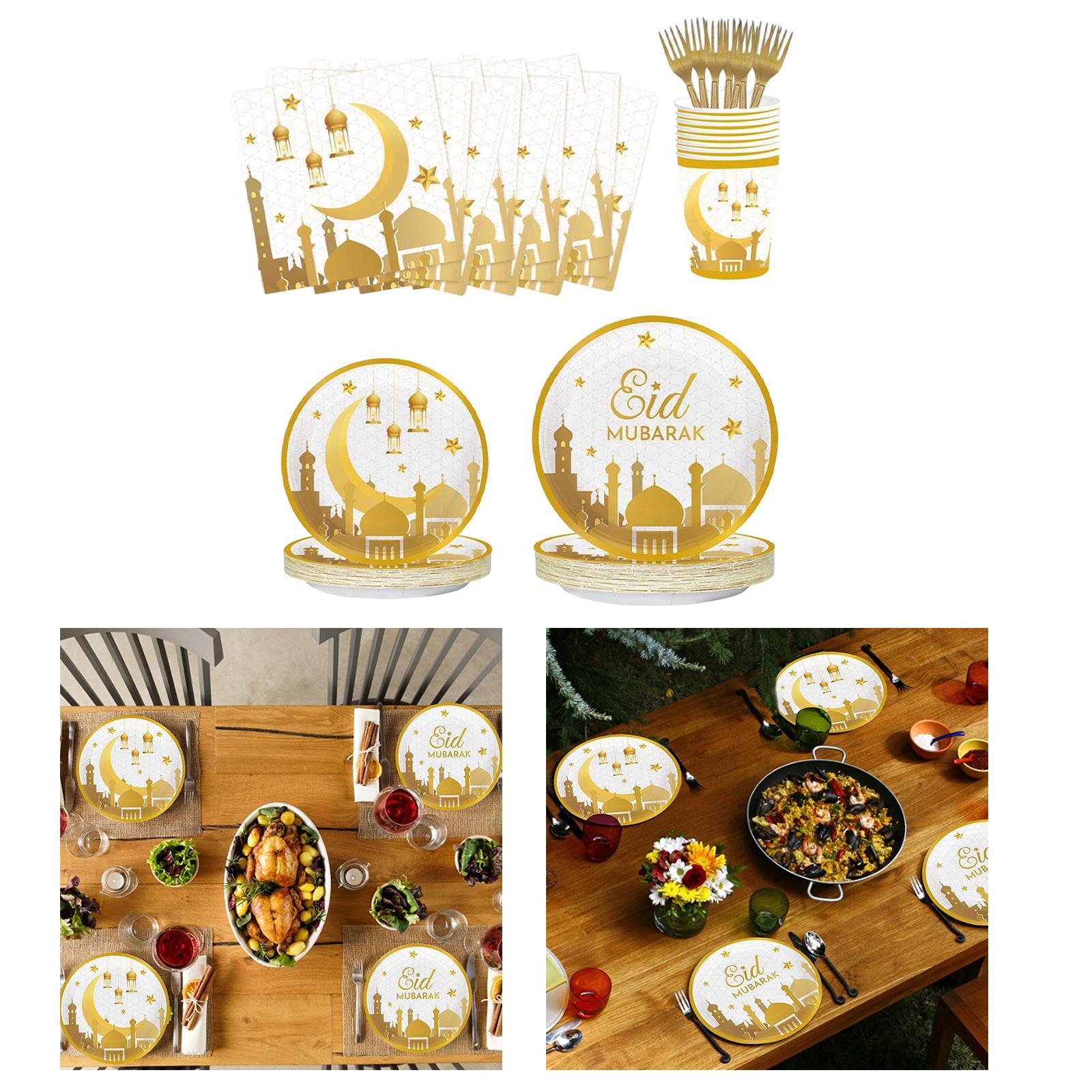 Paper Ramadan Eid Mubarak Party Supplies Set for Party Birthday Guests