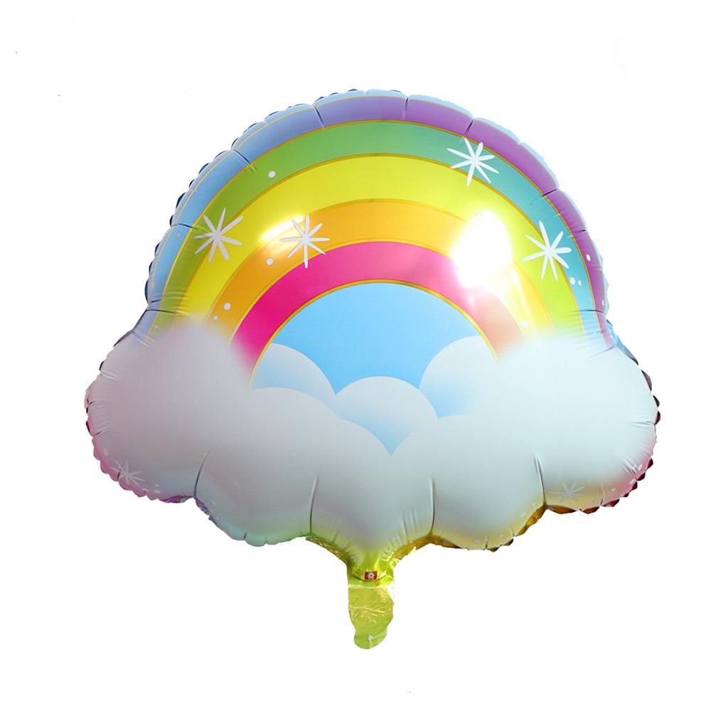 2 Pack Mylar Foil Balloons Rainbow Clouds Design for Wedding Party Supplies