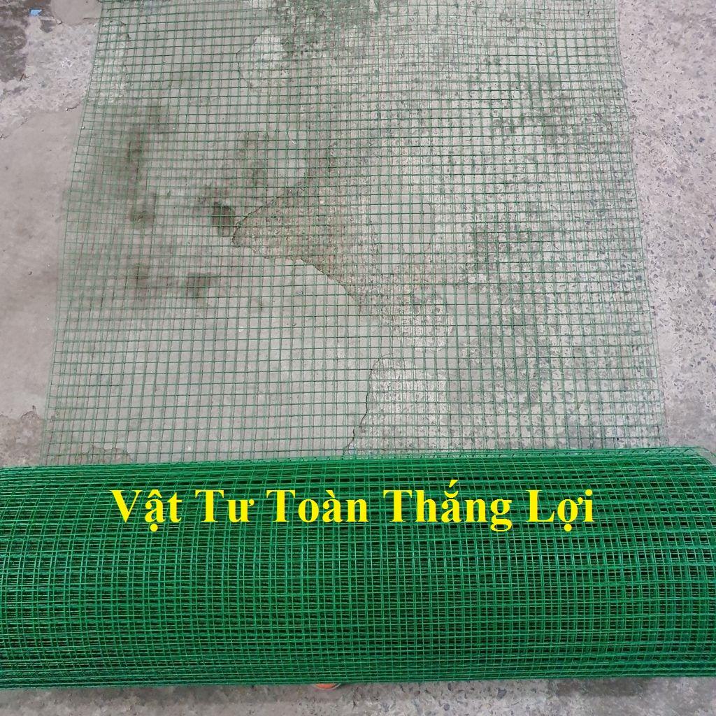 (Khổ cao 1m x mắt lưới rộng 1,2cm, 2cm ) Lưới sắt bọc nhựa màu xanh vây gà vịt thú nuuôi