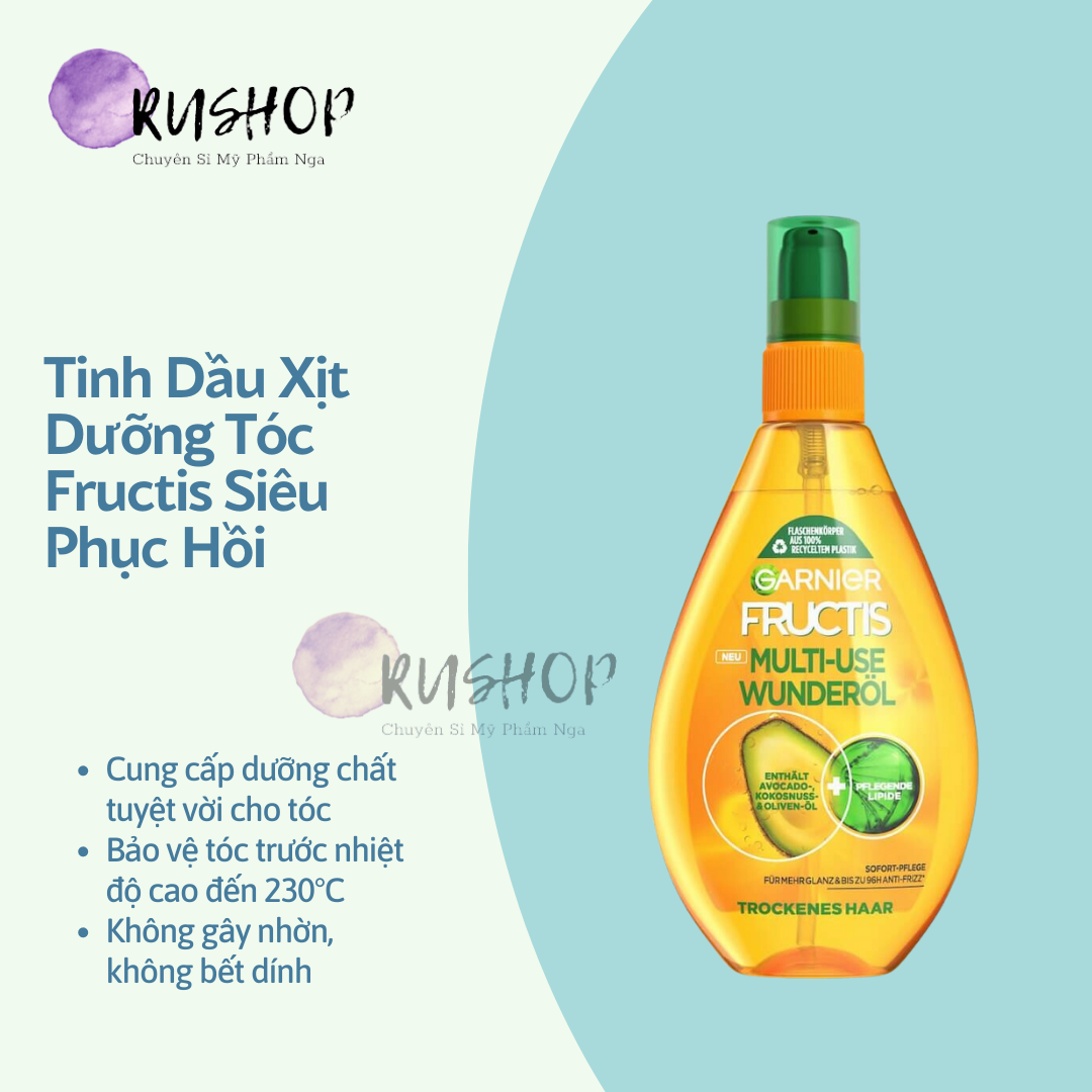 Tinh dầu xịt dưỡng tóc Fructis siêu phục hồi mềm mượt tóc