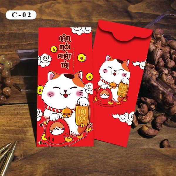 Set 10 Bao Lì Xì Đỏ 3D Mừng Tuổi Mang Đến Tài Lộc An Nhiên Thịnh Vượng Hoạ Tiết Ngẫu Nhiên