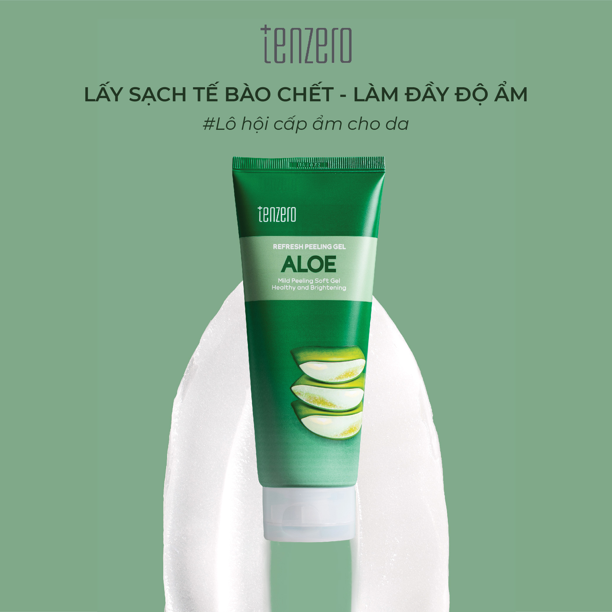 Tẩy Tế Bào Chết Làm Sạch Da Chiết Xuất Lô Hội Tenzero Refresh Peeling Gel Aloe 180ml