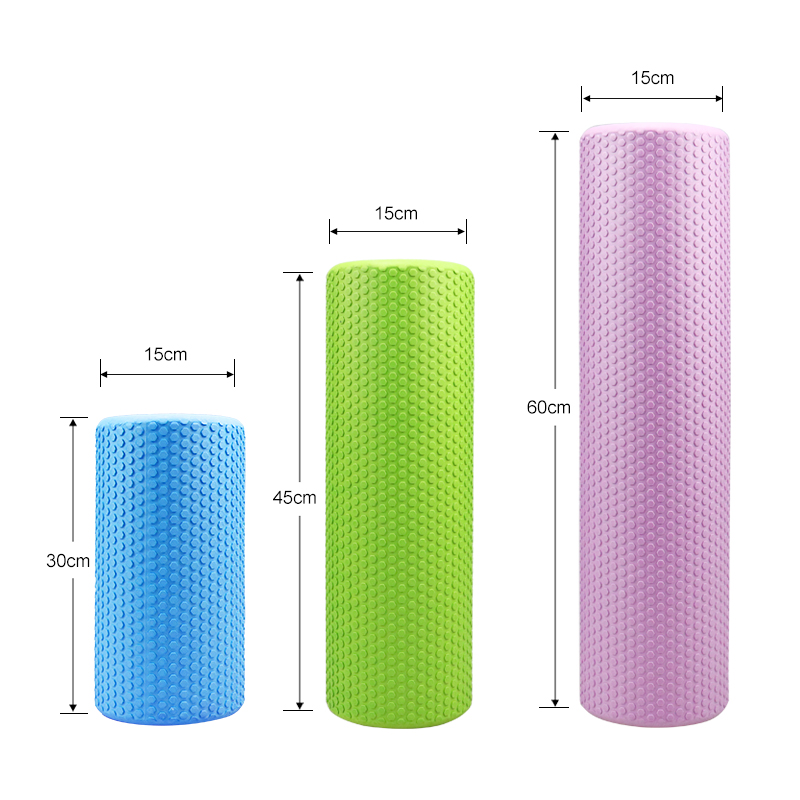 30/45 / 60CM Yoga Foam Roller Con lăn cơ EVA mật độ cao Dụng cụ tự massage cho phòng tập thể dục Pilates Yoga Fitness Thiết bị tập thể dục