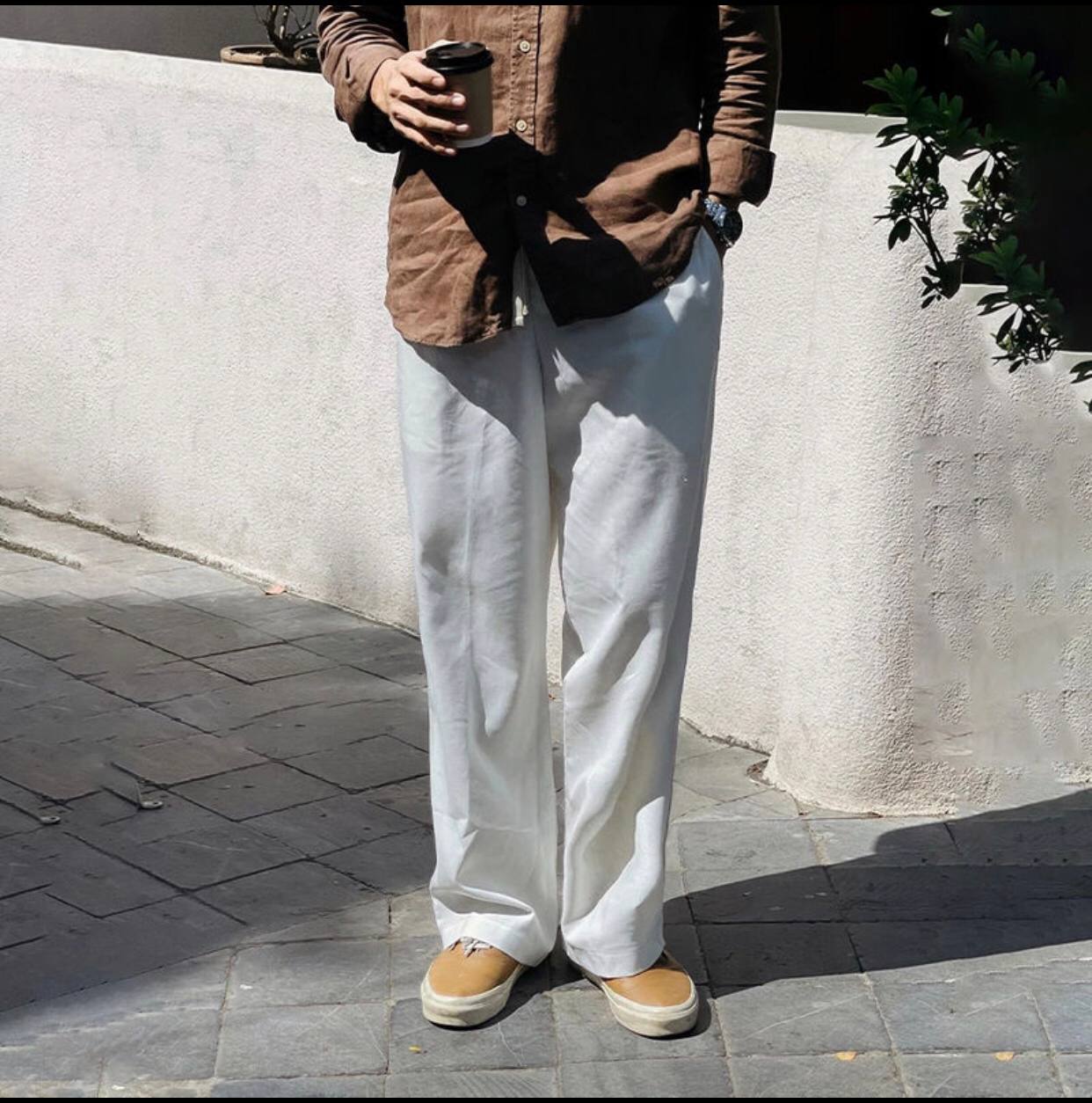 Quần ống suông nam nữ form rộng Nesa Shop, chất liệu Đũi linen, vài mát, dày dặn, quần dài nam nữ, phong cách đơn giản