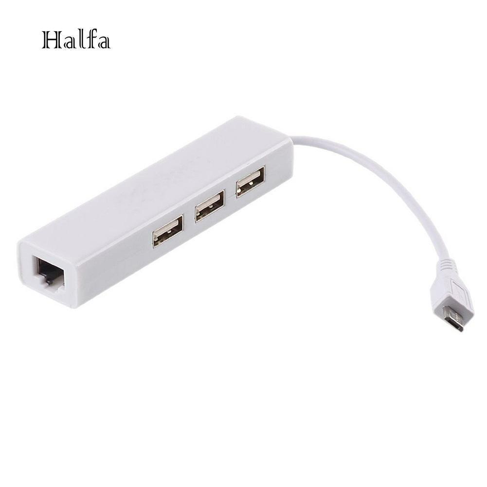 Bộ Chia 3 Cổng Micro Usb 2.0 Và 1 Cổng Mạng Rj45