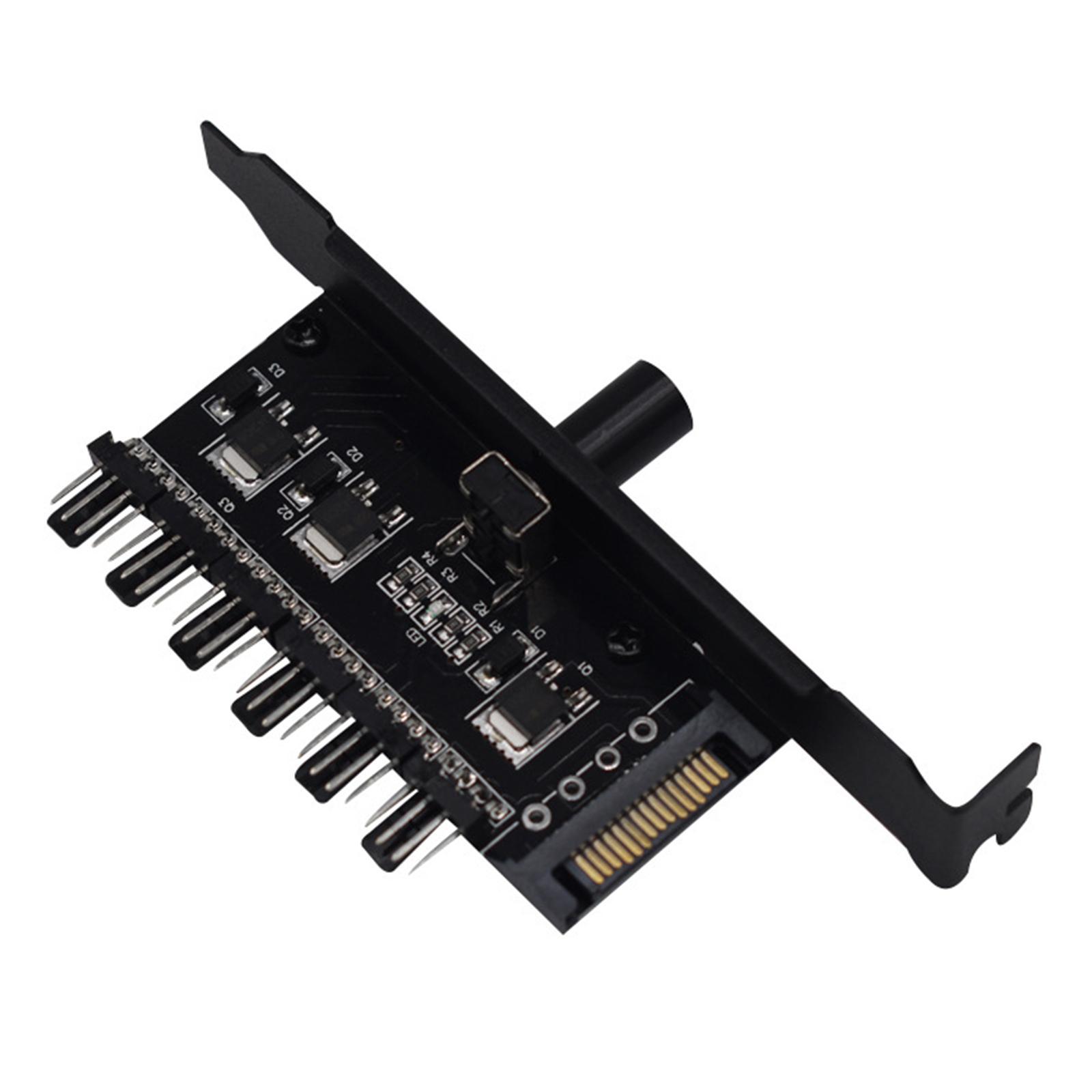 6 Way PC Cooler Cooling Fan Speed Controller PCI Bracket 12V Premium , Supporting 4-Pin/3-Pin Fans