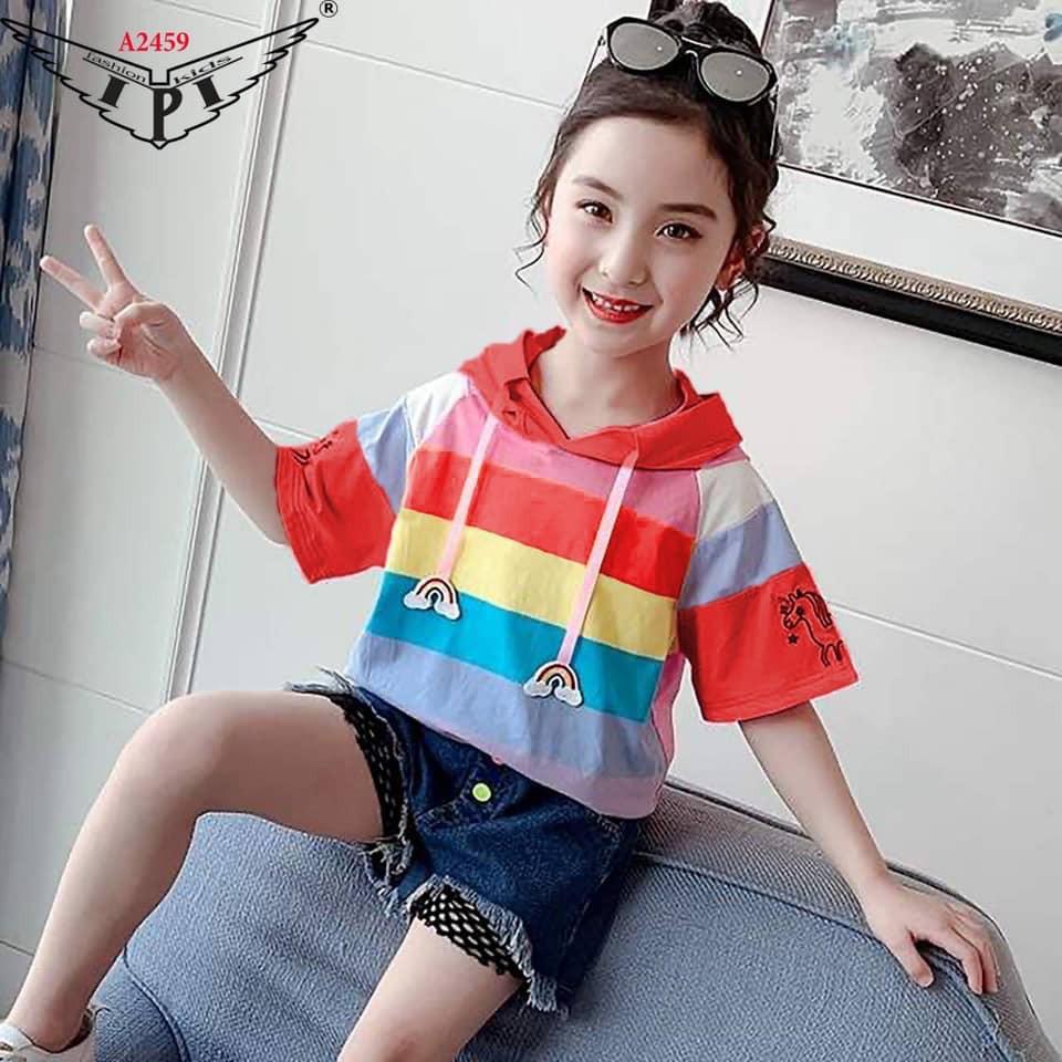 Áo Hoodie bé gái sắc màu cầu vồng Pony rất xinh iu cho bé diện đi chơi đi học 5 màu