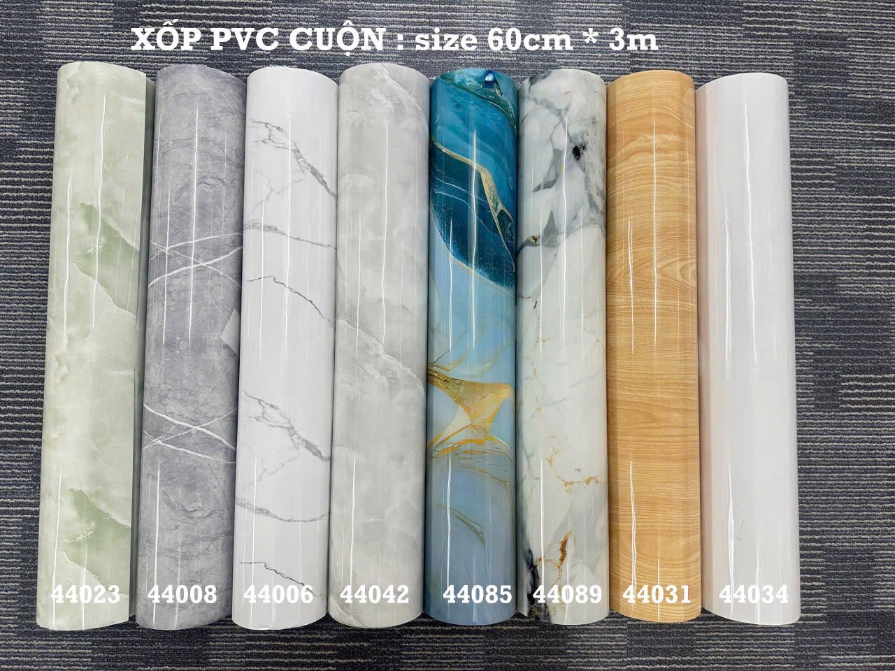 Cuộn Xốp PVC Vân Đá Hoa Cương Sẵn Keo 0.6m*3m Dày 3mm