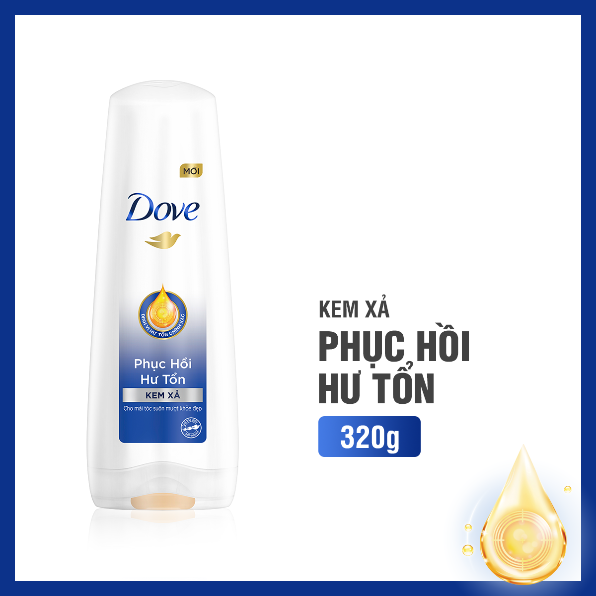 Kem Xả Dove Phục Hồi Hư Tổn 320gr