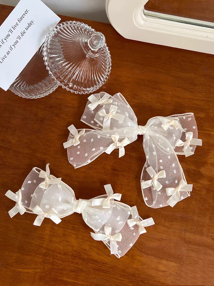 Kẹp tóc nơ tiểu thư - kẹp tóc nơ ren ullzang hàn quốc mẫu mới hot hit