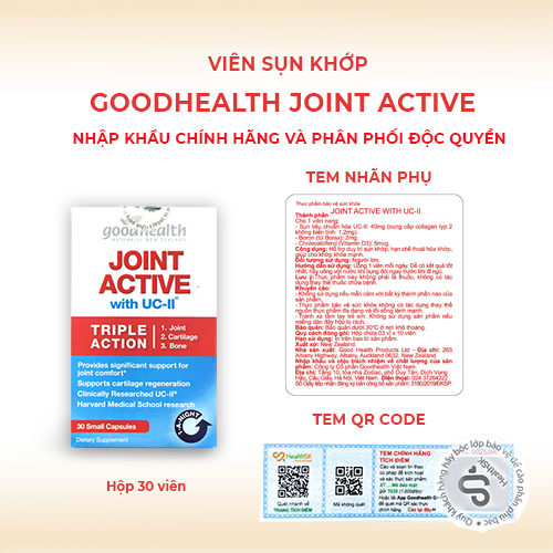 Viên Sụn Khớp Goodhealth Joint Active - Với UC2 Tái Tạo Và Duy Trì Sụn Khớp - Giúp Khớp Khỏe Dễ Dáng Vận Động – 100% Chính Hãng Từ New Zealan