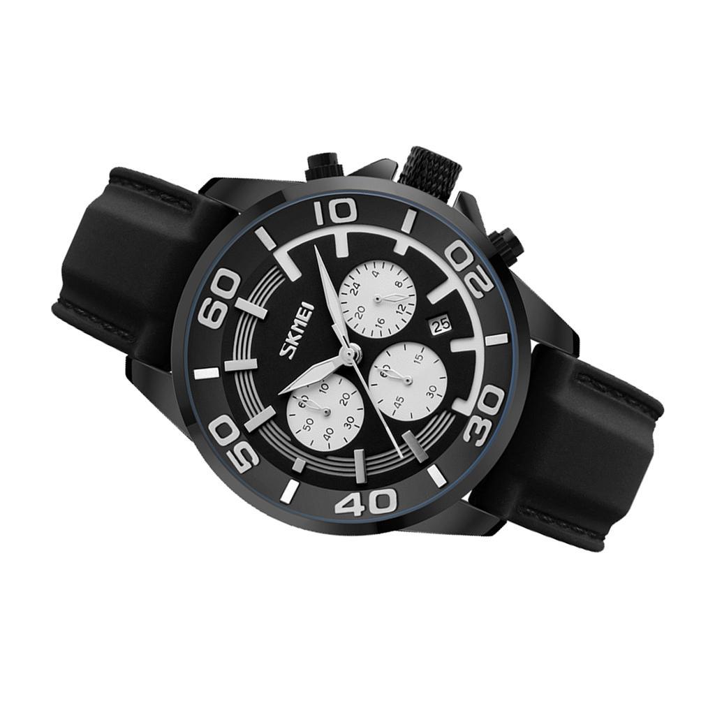 Men Waterproof Chronograph Watch Calendar Day Wristwatch