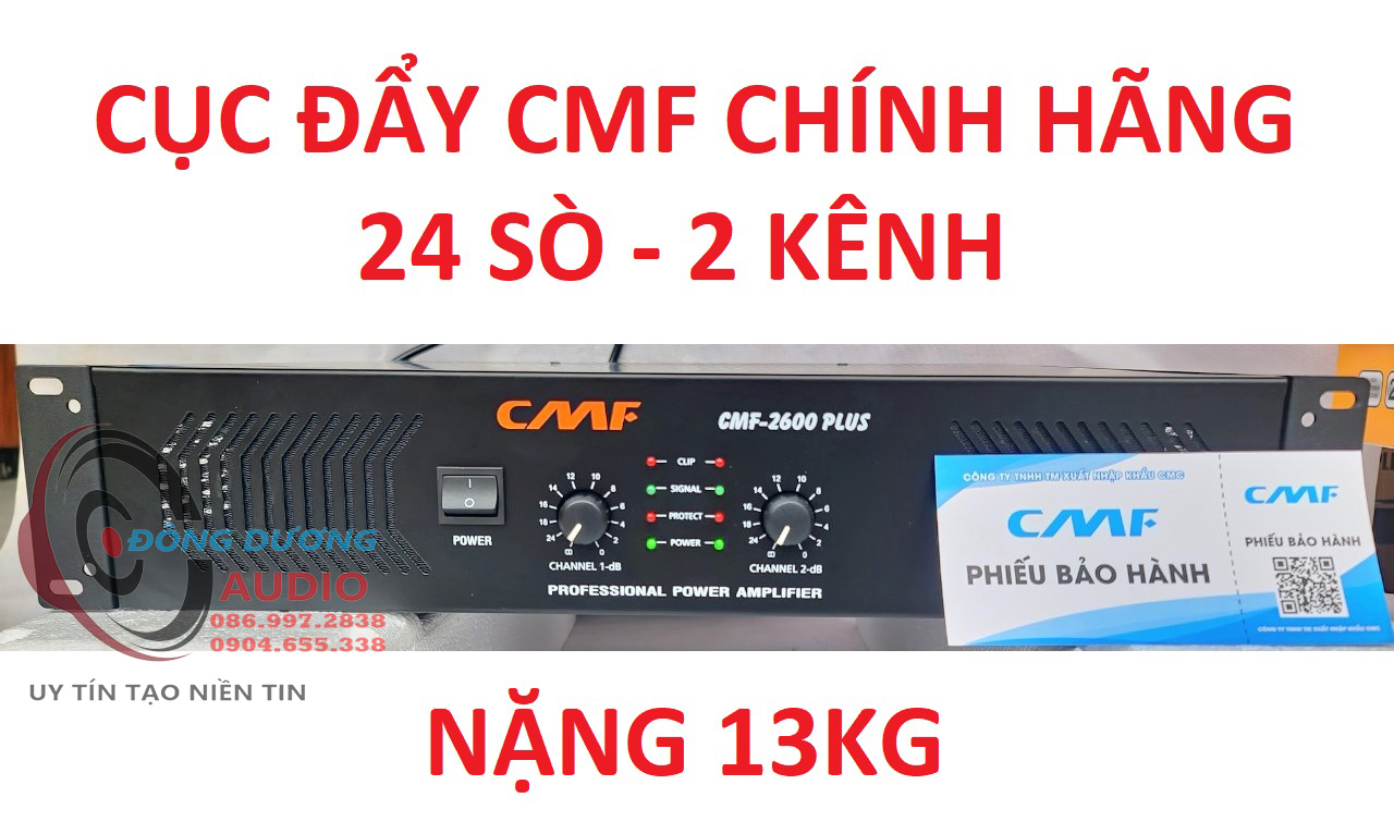 CỤC ĐẨY CÔNG SUẤT 24 SÒ CMAUDIO CMF 2600 PLUSS - HÀNG CHÍNH HÃNG - CÔNG SUẤT 1500W - MAIN CÔNG SUẤT