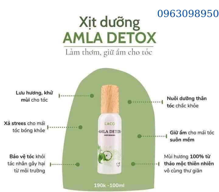 Amla Hair Reborn - Xịt dưỡng tóc thơm lâu, ngăn ngừa giảm tình trạng tóc xơ rối, gãy rụng