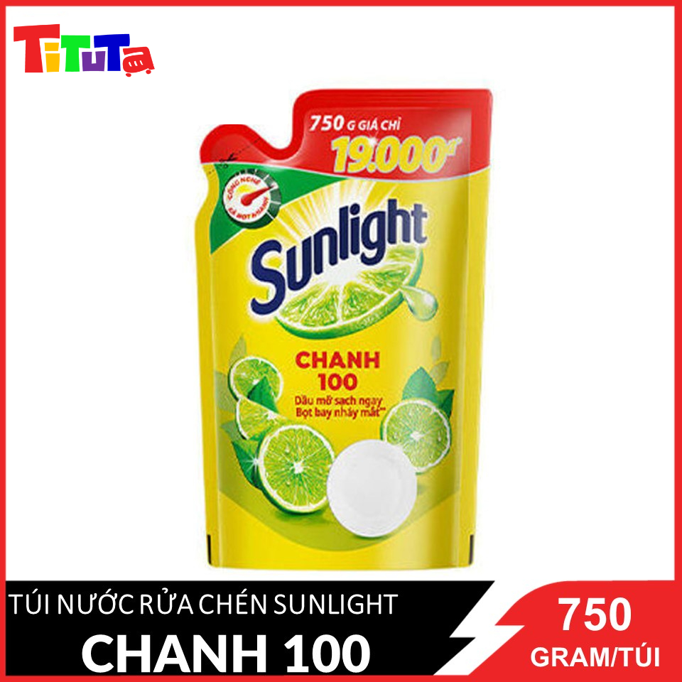 Nước rửa chén Sunlight Chanh 100 Túi 750g