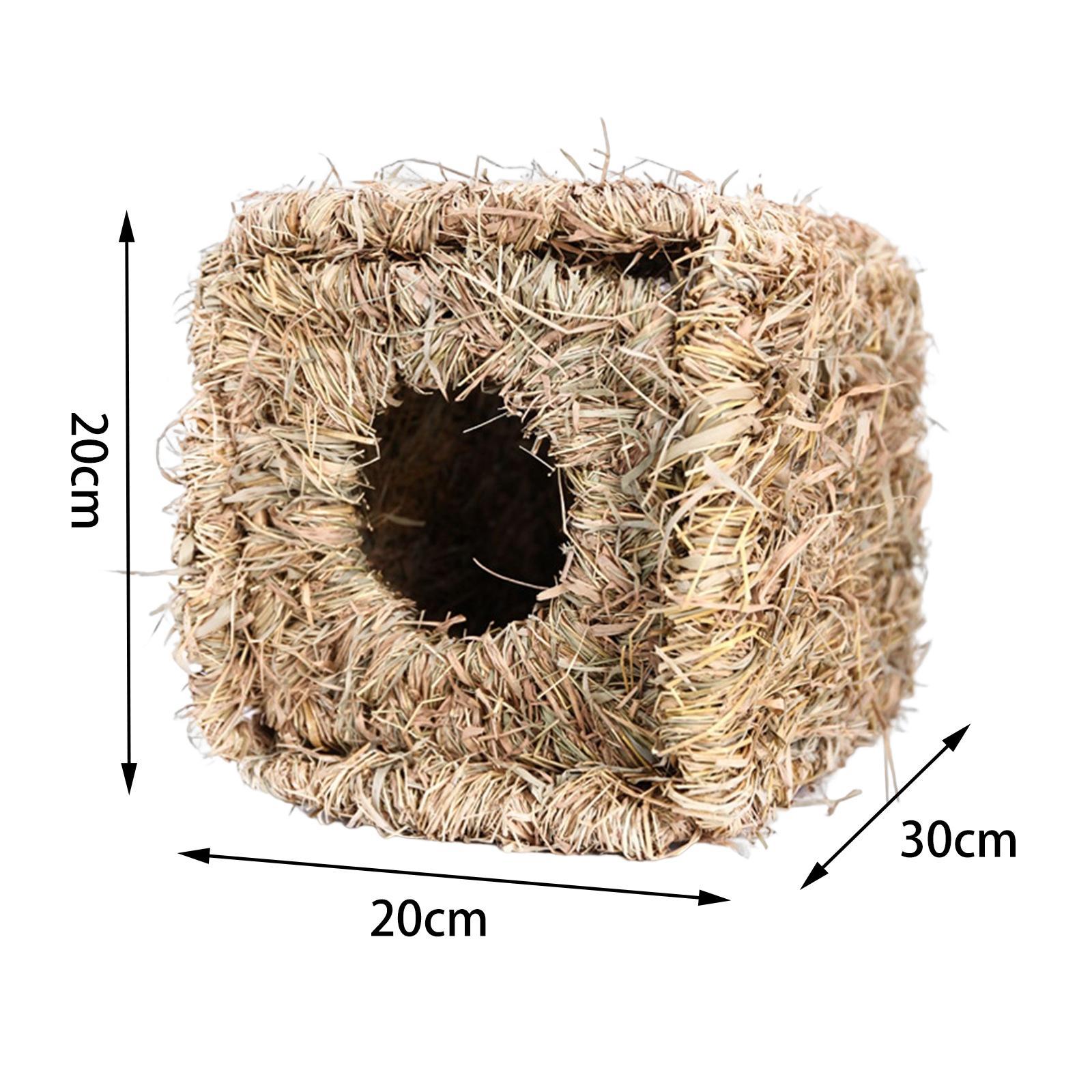 Hand Woven Small Animals Cage Nest Chewing Foldable Nesting Hideaway Sleeping Mat Nest Bed for Chinchilla Small Animals Squirrel Bunny Sleep