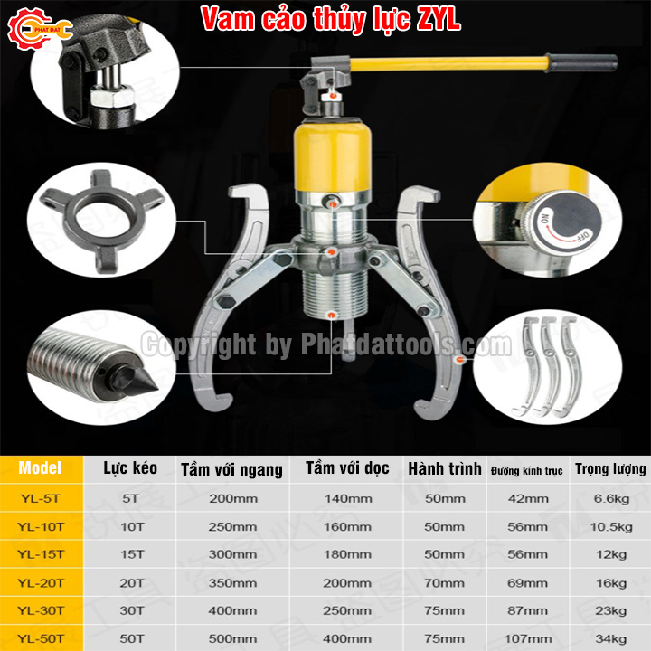 Vam/Cảo thủy lực ZYL15 - Bảo hành 6 tháng