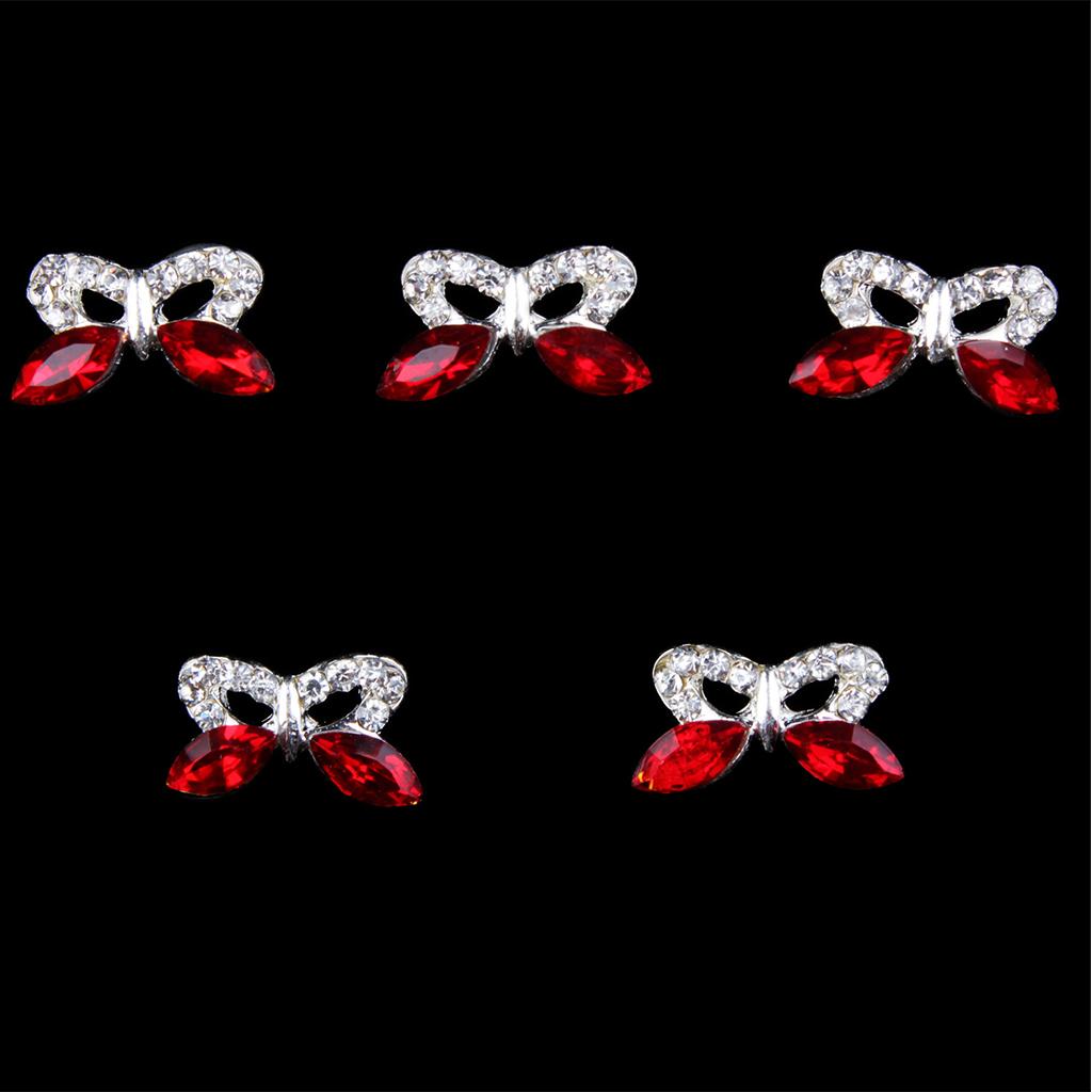 10 Pcs 3D Nail Art Charm Alloy Rhinestone Sticker Nail Tips Decorations