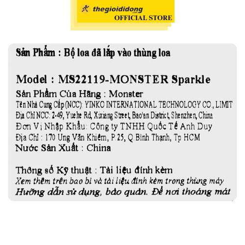 Loa Bluetooth Monster Sparkle - Hàng chính hãng
