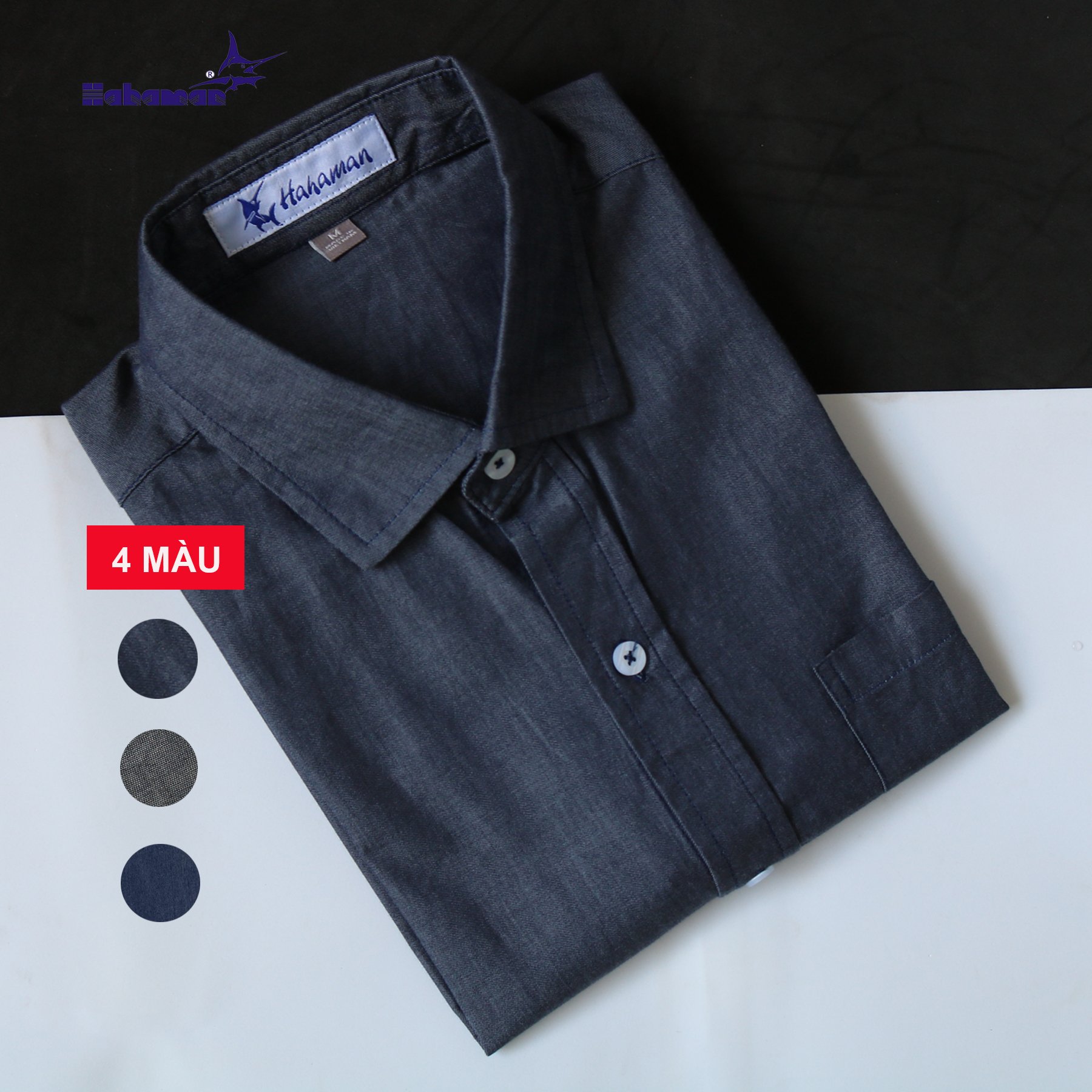 Áo sơ mi nam jean HAHAMAN cao cấp SMJ03004