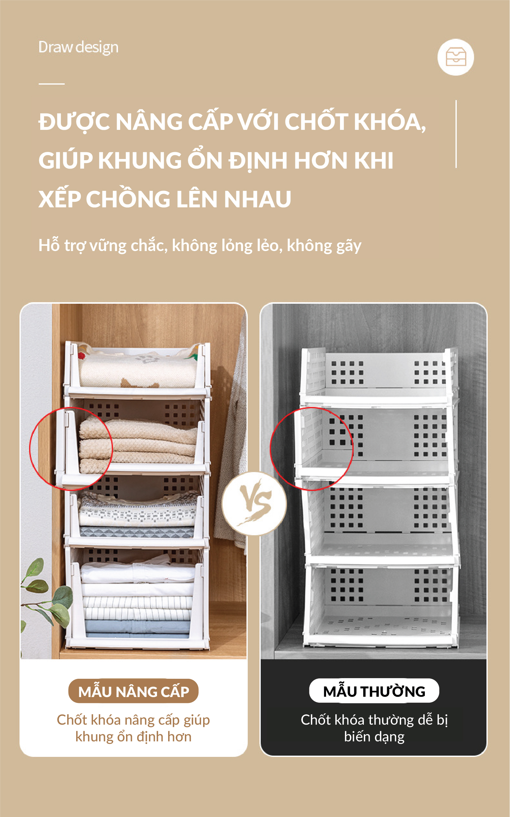 KỆ NGĂN KÉO PHÂN CHIA TỦ QUẦN ÁO đa năng có thể gấp gọn / LƯU TRỮ VĂN PHÒNG PHẨM - Hàng chất lượng tốt