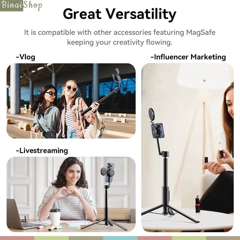 Ulanzi MG-002 / MG-003 - Tripod MiNi Có MagSafe N52, Bluetooth Remote, Hỗ Trợ Xoay 360 Độ Cho Điện Thoại - Hàng Chính Hãng