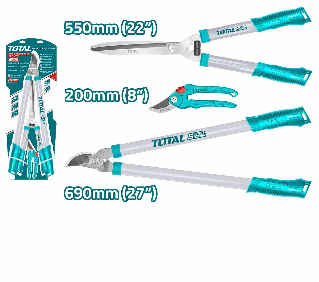 BỘ 3 KÉO CẮT LÀM VƯỜN TOTAL THT1578033 - HÀNG CHÍNH HÃNG