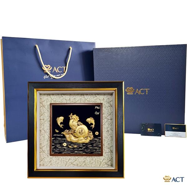 Tranh cá chép và quả hồ lô 35x35 cm-Qùa tặng tân gia, khai trưng, thăng chức, sinh nhật, lễ, tết,...