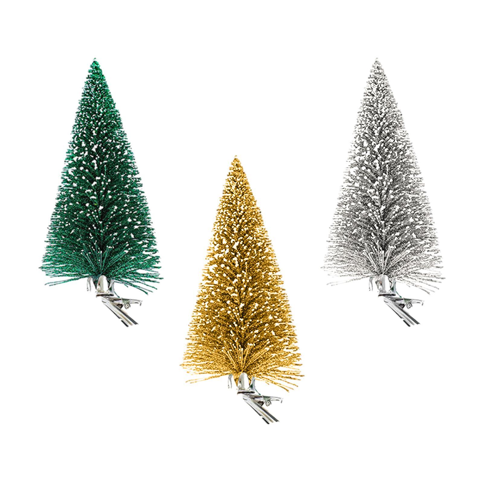 3x Artificial Christmas Tree with Clip Tabletop for Desk Shop Showcase Party
