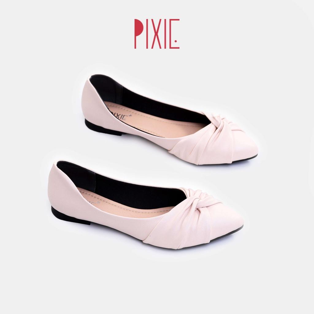 Giày Búp Bê Đế Mềm Nơ Xoắn Pixie X717