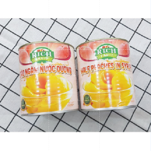 Đào Ngâm Nước Đường RICH FRUIT Lon 825g