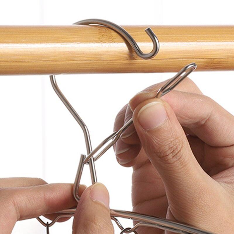 10 Clips Stainless Steel Laundry Rack Foldable Sock Clothes Airer Folding Hanger Drying Hanger Clothes Underwear Socks Holder