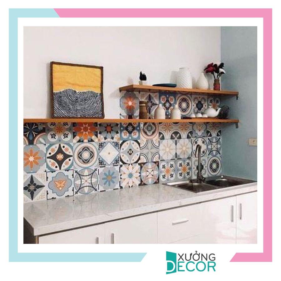 Decal dán tường decor dán bếp kính nhà tắm dễ lau chùi đề can loại 1 - Grey khổ 40x60cm 0013