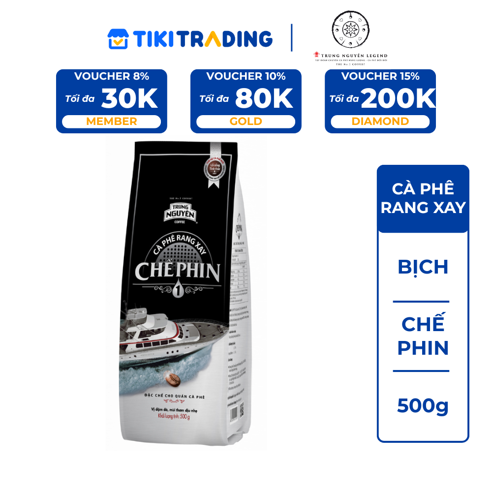 Trung Nguyên Legend - Cà phê rang xay Chế phin 1 - Bịch 500gr