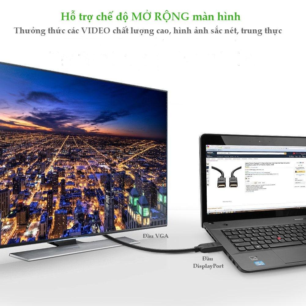 Dây chuyển đổi DisplayPort sang VGA hỗ trợ phân giải 1920x1200, dài 1-3m UGREEN DP105 - Hàng chính hãng