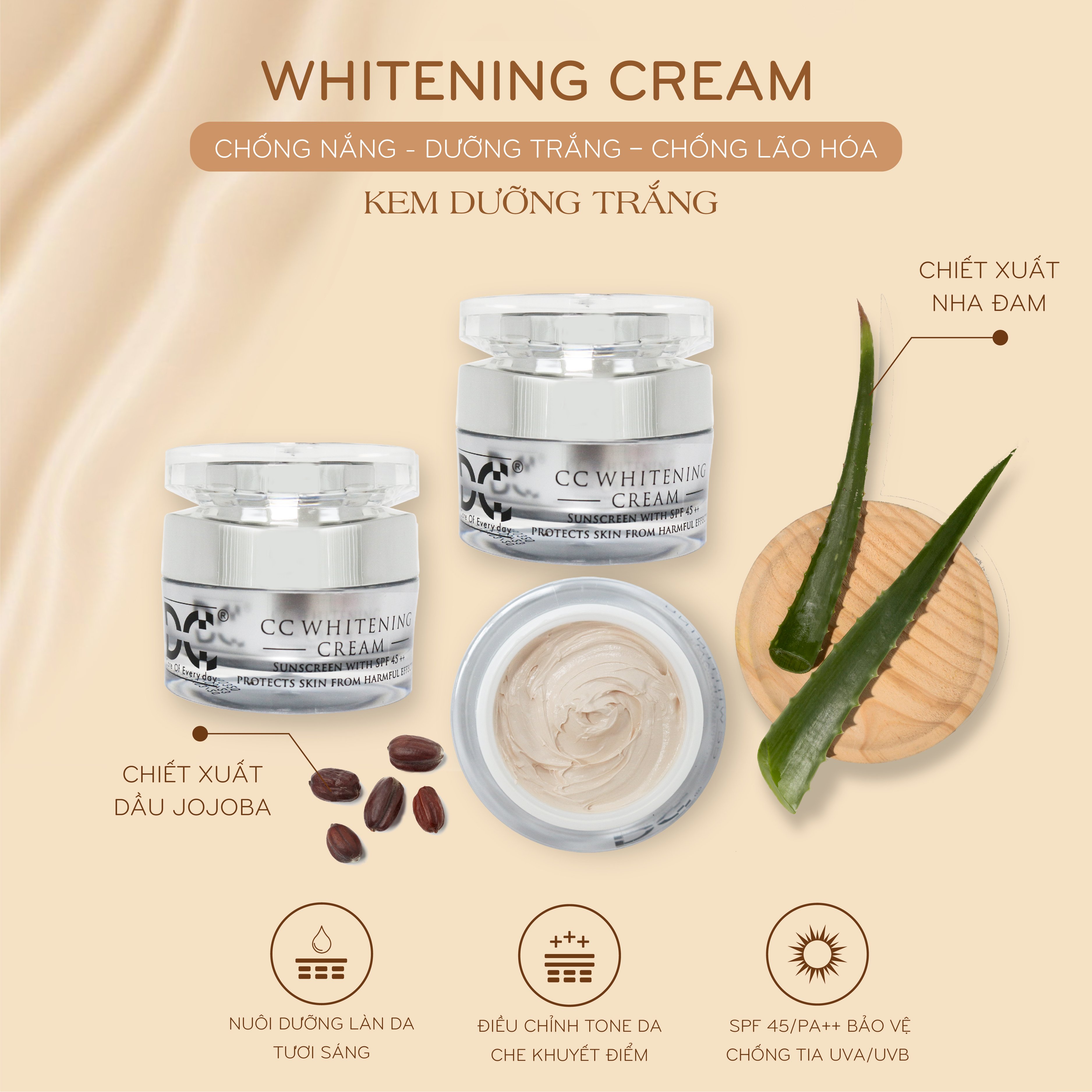 Kem dưỡng Trắng Da CC Whitening cream 30g