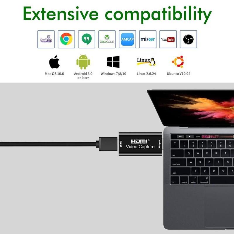 Đầu chuyển HDMI vào laptop, pc qua cổng USB, Video capture - Đầu ghi hình HDMI - Usb 3.0 Tặng 1 đèn led cắm cổng USB