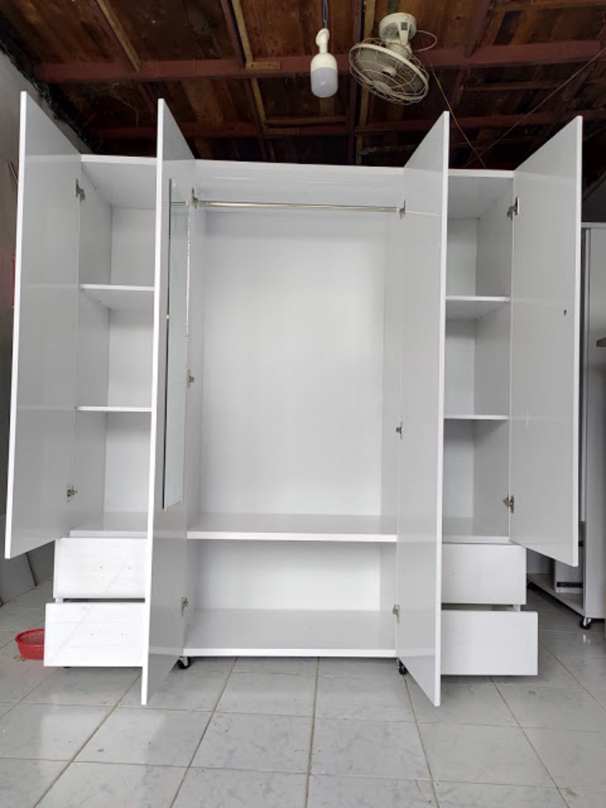 Tủ Nhựa Đài Loan 4 Cánh Màu Trắng 195