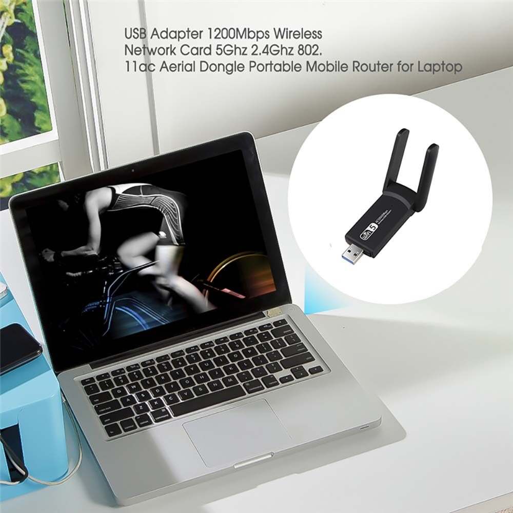 Xuất Khẩu Mỹ - Bộ Chuyển Đổi WiFi USB 1200Mbps (2.4G - 5G)/ 1900Mbps (2.4G - 5.8G) Thu Mạng The Deosd - Hàng Chính Hãng
