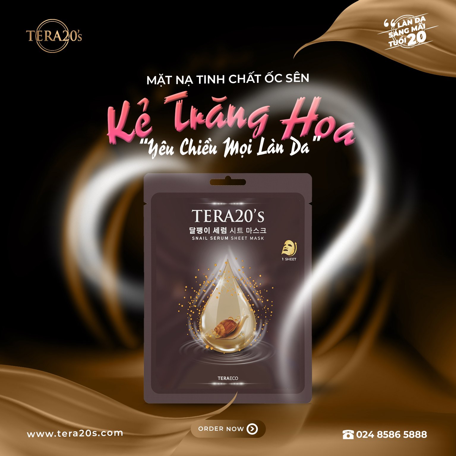 Mặt nạ dưỡng da tinh chất Ốc Sên TERA20's Hàn Quốc