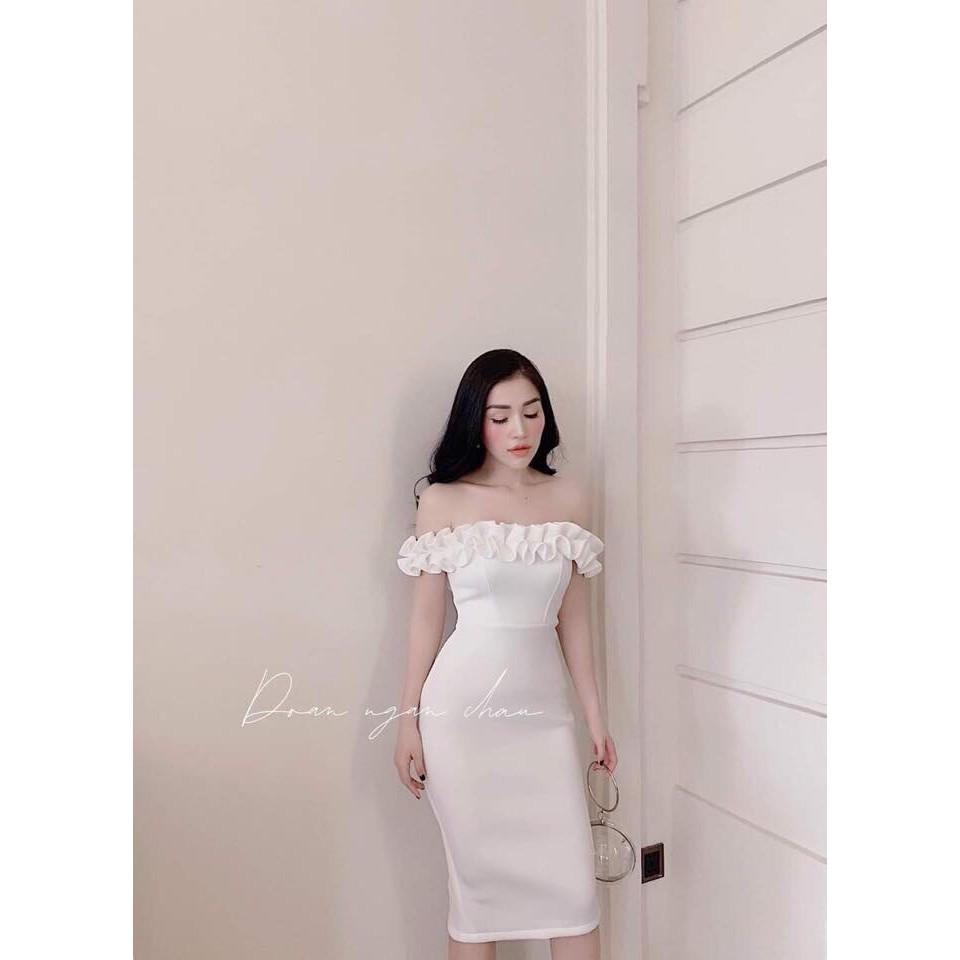 Đầm body dự tiệc phối bèo cực sang chảnh cho quý cô