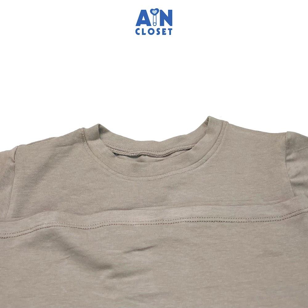 Áo ngắn tay unisex cho bé Xám Trơn thun cotton - AICDBTREJCIL - AIN Closet
