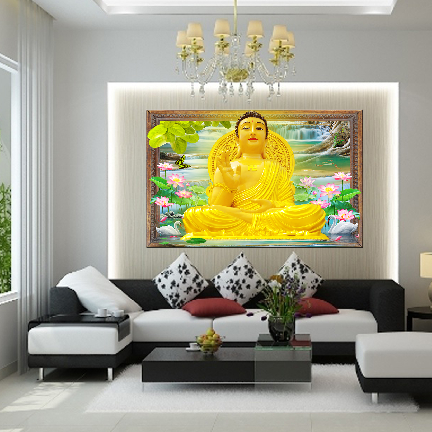 Tranh phật 3d dán tường
